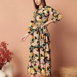 Women Floral Print Fit & Flare Dress-image-32