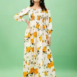 Woman Floral A-line Dress-image-6