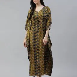 cottinfab Printed V-neck Kaftan-picture-34