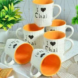 fabinaliv Set of 6 Typographic Print Ceramic Cups-picture-28