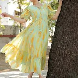 shinisha Women Tie & Dye Fit & Flare Dress with Neck Tie-Up-picture-16