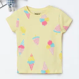 max Girls Cotton Printed T-shirt image 1