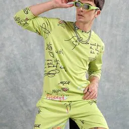 the indian garage co Men Typographic Print Regular Fit Loungewear Co-Ords Set-picture-14