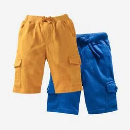 kiddopanti Pack of 2 Cargo Shorts with Rib Band Waist-picture-37