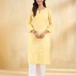 fabindia Women Round-Neck Straight Kurta-picture-53