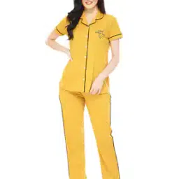 zeyo Typographic Print Shirt & Pyjamas Set-picture-20