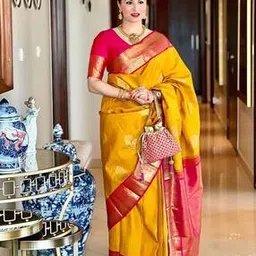 bermondsey Woven Banarasi Saree with Contrast Border-picture-46