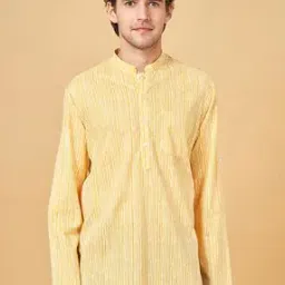 indus route by pantaloons Men Stripes Short Kurta-picture-52