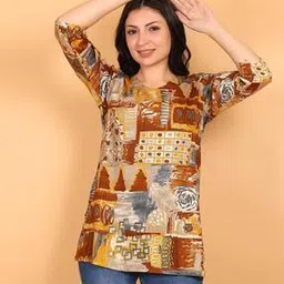 styfun Women V-Neck Abstract Kurti-picture-43