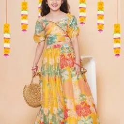 bitiya by bhama Girls Floral Lehenga With Choli-picture-22