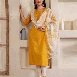 aurelia Women Embroidered Straight Kurta Set-picture-26