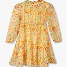 point cove Girls Floral Print Tiered Dress-picture-39