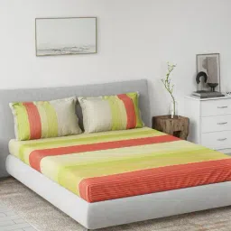 ddecor live beautiful Cotton King Size Bedsheet with 4 Pillow Covers   image 1