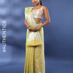 indie picks Traditional Jacquard WovenMercerised Cotton Saree image 1