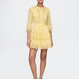 gap Women Textured Elbow Sleeve Mini Shirt Dress image 1