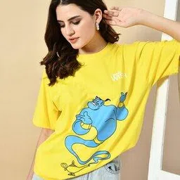 myrung Women Animal Print Relaxed Fit Crew-Neck T-Shirt-picture-29