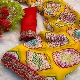 nyrika Women Bandhani Print Georgette Saree-picture-40