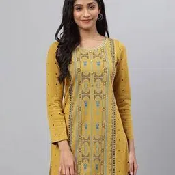 aurelia Women Floral Woven Straight Kurti-picture-37