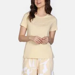 zivame Women Drawstring Waist T-Shirt & Shorts Set-picture-26