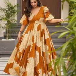 revangi Women Floral Print Gown Dress-picture-43