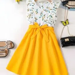 pixie n prince Girls Floral Print Fit & Flare Dress-picture-10