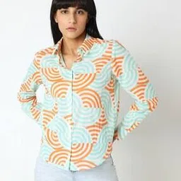 vero moda Women Geometric Print Regular Fit Cotton Shirt-picture-33