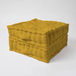 skanda fab Set of 2 Quilted Floor Cushions 16" x 16" image 1