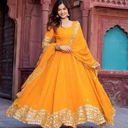 tanuka Women Embroidered Anarkali Kurta Set with Dupatta  -picture-13