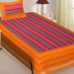 uniqchoice Geometric Print Single Size Bedsheet with Pillow Cover-picture-41