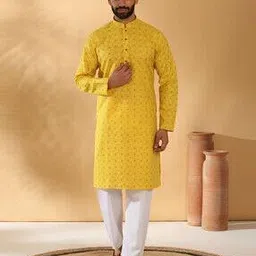 kraft india Men Printed Regular Fit Long Kurta-picture-13