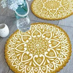 saral home Set of 2 Crochet Antiskid Printed Table Mats-picture-25