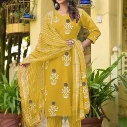 Women Floral Print Straight Kurta Set-image-35