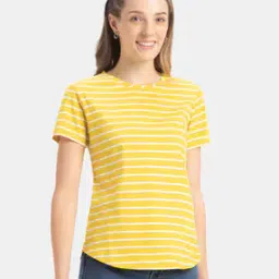 jockey Women Striped Relaxed Fit Round-Neck T-Shirt-picture-44
