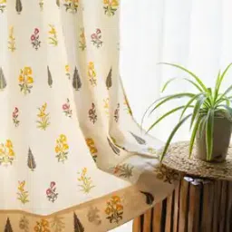 urban space Pack of 2 Floral Print Cotton Door Curtains-picture-52