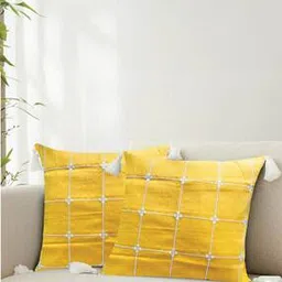 urban space Set of 2 Checked Cotton Cushion Covers 18" x 18"-picture-49