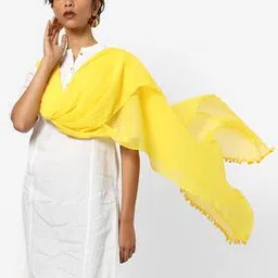 rangriti Textured Dupatta with Bobble Trims-picture-40