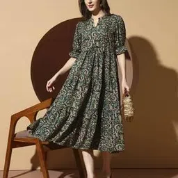 zwerlon x ag Women Floral Print A-Line Dress-picture-43