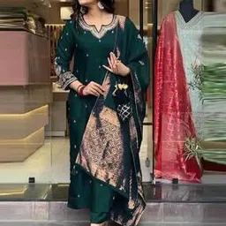 nyrika Women Embellished Straight Kurta Suit Set-picture-17