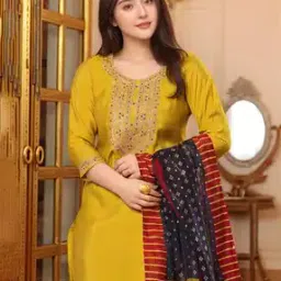 gosriki Women Embroidered Straight Kurta Suit Set-picture-11