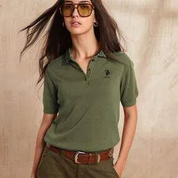 u.s. polo assn. Women Self-Design Regular Fit Polo T-Shirt-picture-26