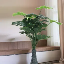 foliyaj 18 Leaf Monstera Plant with Floor Base image 1