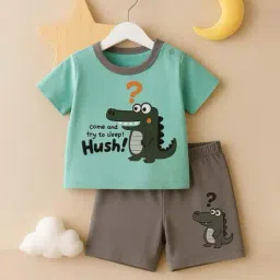 sg-9 Boys Graphic Print Shorts & T-Shirt Set image 1