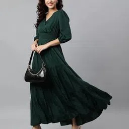 raiyani enterprise x ag Women V-Neck Fit & Flare Dress-picture-12