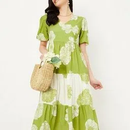 pragudo Women Floral Print Tiered Dress-picture-28