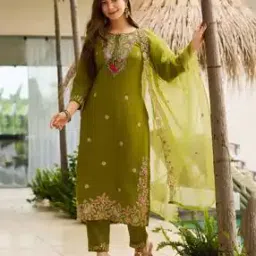 Women Embroidery Straight Kurta Set-image-24