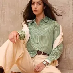 u.s. polo assn. Women Striped Regular Fit Shirt with Spread Collar-picture-19