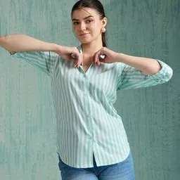 house of mira Women Striped Relaxed Fit Shirt-picture-29