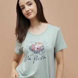 ginger by lifestyle Women Regular Fit Printed Cotton T-Shirt-picture-27