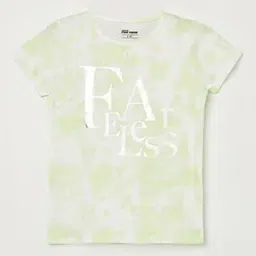 Girls Typographic Print Regular Fit Round-Neck T-Shirt-image-52