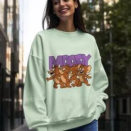 bewakoof Women's Tom & Jerry  Moody Jerry Graphic Printed Oversized Sweatshirt-picture-50